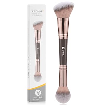KINGMAS Brocha de maquillaje de base, brochas bronceadoras de doble