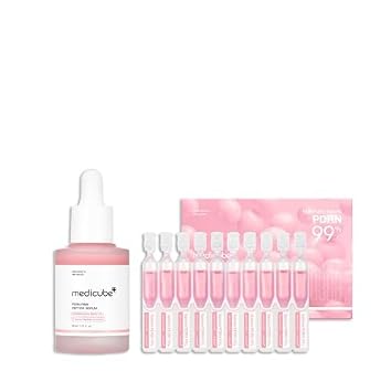 medicube Set de Hidratación Intensiva y Voluminización de la Piel: Suero de Péptidos Rosados Salmon DNA PDRN y Suero de Un Día Rosa Salmon DNA PDRN | Rellenos para Calcetines Navideños