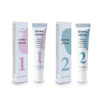 PERMANIA Loción de elevación y fijación, 0.3 fl oz de tubo de diseño de salón de grado para tratamientos de belleza coreanos de levantamiento de pestañas y laminación de cejas (solo loción de elevación y fijación)