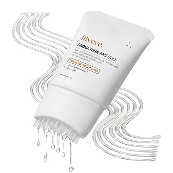 lilyeve GROWTURN - Suero para el crecimiento del cabello con cepillo integrado, exosomas derivados de hojas de corazón para revitalizar, masajeador del cuero cabelludo, cuidado del cabello coreano
