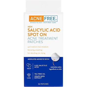AcneFree Tratamiento de parche de espinillas para acné con ácido salicílico