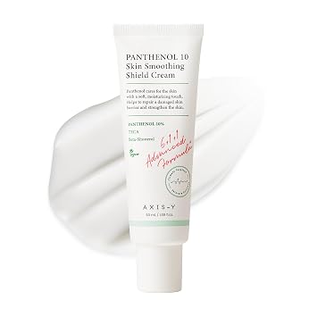 AXIS-Y Panthenol 10 Skin Smoothing Shield Cream – Crema hidratante facial diaria de barrera para hidratación y calma de larga duración, loción facial vegana coreana para el cuidado de la piel (1.69 onzas líquidas)