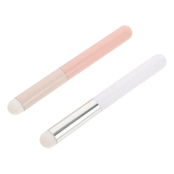 Baluue 2 piezas de cepillo de labios de cabeza de hongo suave aplicador de lápiz labial varitas de doble cara pinceles de maquillaje de labios para brillo de labios y lápiz labial para uso profesional