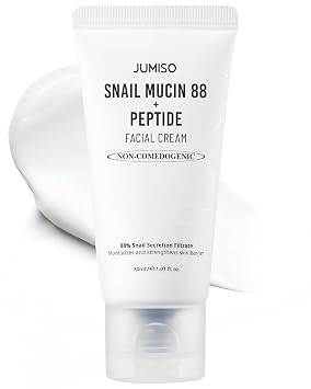 JUMISO Caracol Mucin 88 Crema peptídica – Hidratante facial coreano Complejo de 5 péptidos de colágeno Boost ácido hialurónico niacinamida reparación de piel dañada piel sensible no comedogénica 1.01