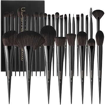 Docolor Juego de Brochas de Maquillaje Profesional 30 Piezas Brochas de Maquillaje de Obsidiana Premium Sintéticas en Polvo Kabuki Base Contorno Rubor Corrector Sombra de Ojos Difuminado Delineador de