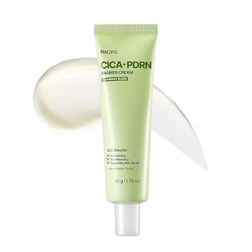 NACIFIC Cica PDRN - Crema reparadora de barrera, hidratante coreano con 76% de centella asiática, fortalecimiento de la barrera cutánea e hidratación profunda para pieles sensibles y secas, crema facial calmante de pH bajo, 1.76 oz (50 g)