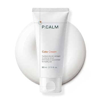 P.CALM Crema facial Cato de 2.7 fl oz | Hidratante facial coreano vegano para pieles sensibles | Ligero, no graso, no pegajoso, fortalecimiento de barreras