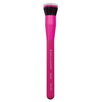 MODA Stippler - Brocha de maquillaje – Brocha de doble fibra para base de aerógrafo – Rubor e iluminador – Filamentos sintéticos veganos y libres de crueldad animal