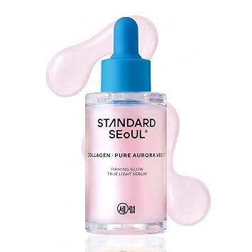 Suero Firming Glow True Light, suero coreano Glow con PDRN vegano, triple ácido hialurónico y colágeno, suero hidratante ligero para pieles húmedas y de aspecto suave, (1 onza líquida/1