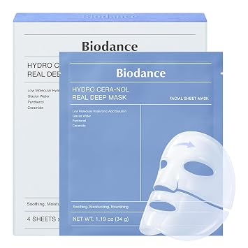BIODANCE Hydro Cera-nol - Máscara profunda real, mascarilla hidratante de hidrogel durante la noche, hidratante, reducción del enrojecimiento, calma rápida, cuidado después del sol, alivio de