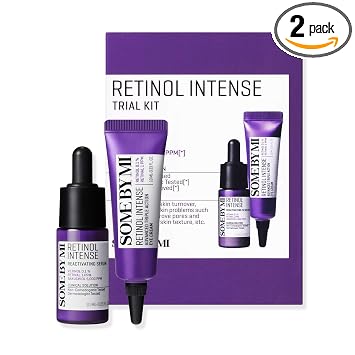 SOME BY MI - Kit de prueba intensivo de retinol, suero y crema para ojos, 0.33 onzas, suero facial coreano suave al 0.1% de retinol y crema de ojos para principiantes, textura de la piel, elasticidad y cuidado debajo de los ojos, cuidado coreano de la piel