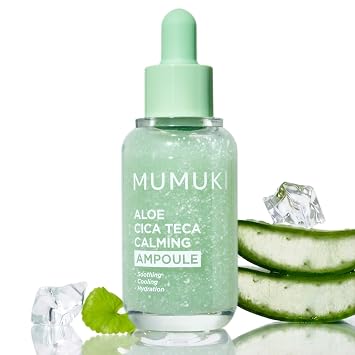 Aloe Cica TECA Calming Ampoule | Cooling & Soothing Serum with Aloe Vera, Cica TECA & Ceramide Capsules for Redness & Sensitive Skin | Korean Skincare, 1.01 fl oz
