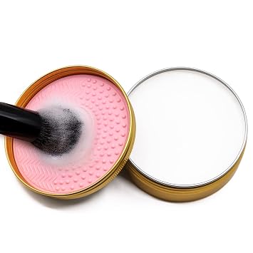 Limpiador de brochas de maquillaje, cepillo sólido y jabón de esponja con almohadilla de limpieza de silicona, vegano, limpieza profunda, sin residuos (3.53 onzas)