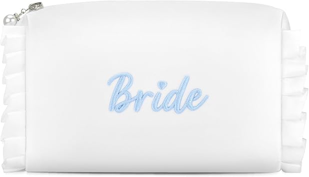 Etercycle Bolso cosmético de la novia, bolsos blancos del maquillaje de la