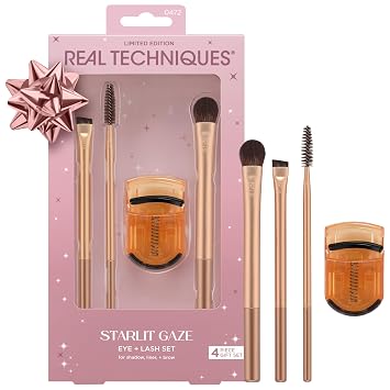 Real Techniques Starlit Gaze Eye + Lash Set de regalo navideño de 4 piezas