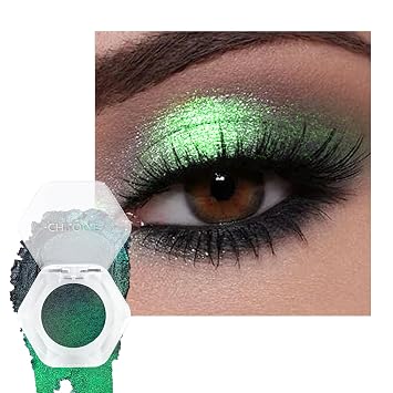 Sombra de ojos cromada camaleón, paleta de sombra de ojos con purpurina