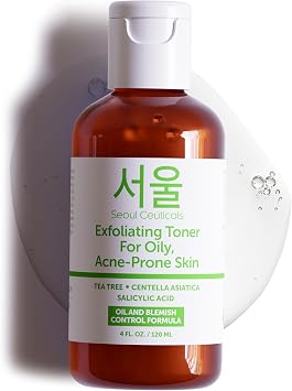SeoulCeuticals Tónico coreano para tóner de árbol de té de piel grasa propensa al acné 4oz
