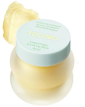 TOCOBO Máscara de labios de azúcar de limón, exfoliante labial y máscara para dormir sin lavar durante la noche | Cristales de azúcar derretidos + tratamiento exfoliante de aceite de limón para labios