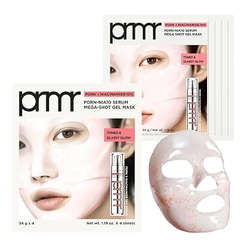Primera (PRMR) PDRN - Máscara de hoja de gel de niacinamida | Paquete de 4, mascarilla facial de hidrogel coreano, máscara facial hidratante, soporte de barrera cutánea, cuidado abundante para piel de