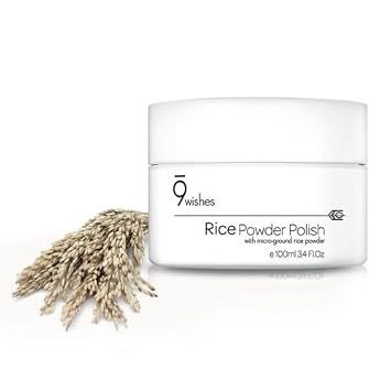 9wishes - Esmalte de arroz en polvo, 3.38 onzas, limpiador facial de polvo a espuma con extracto de arroz, esmalte exfoliante coreano para el cuidado de la piel para una limpieza diaria suave, todo