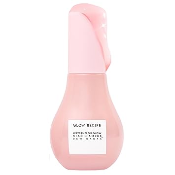 Glow Recipe Gotas de rocío de niacinamida de sandía, gotas de suero de niacinamida coreana, suero facial hidratante + imprimación e iluminador líquido, ácido hialurónico, brillo húmedo (1.5 fl oz)