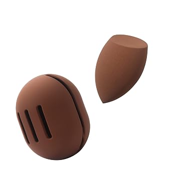 FERYES Soporte para esponja de maquillaje con esponja de maquillaje, estuche de silicona ecológica para licuadora de maquillaje y esponja de base de uso seco y húmedo para viajes