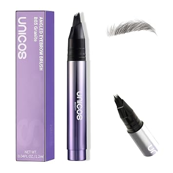 Unicos Lápiz para cejas, cepillo de cejas angular, lápices de cejas para mujeres, lápiz de cejas natural, trazos como cabello, 24 horas de duración, resistente al agua, a prueba de manchas, fácil de