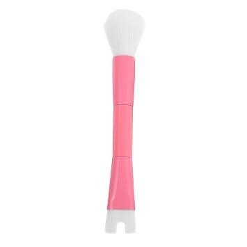 Brocha de maquillaje de nariz de contorno de doble cabeza, color rosa, brocha en ángulo para polvo y crema para puente de nariz alta, base líquida y aplicación de corrector para mujeres