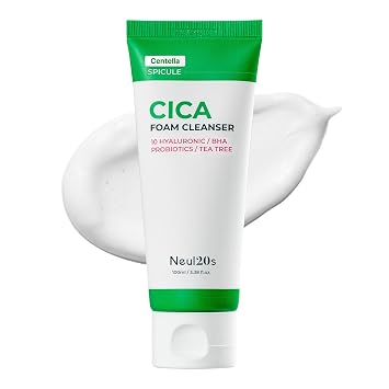 Spicule - Limpiador de espuma CICA, 3.38 fl oz/3.4 fl oz | Lavado facial coreano hidratante con centella asiática, ácido hialurónico y árbol de té, limpiador diario suave para pieles sensibles y propensas al acné