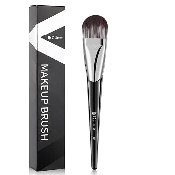 DUcare Brocha de Base Plana para Maquillaje Líquido, Brocha de Maquillaje Corrector/Kabuki de Cabello Sintético Premium, Diseño de Cerdas Densas, Brochas Faciales Multiusos para Líquido/Crema