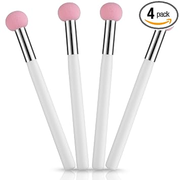 Sibba Juego de 4 brochas de base, esponja de maquillaje y cepillo de mezcla