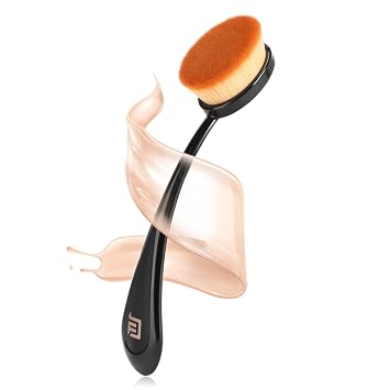 Brocha de base para maquillaje líquido, brocha de maquillaje profesional para aplicación de líquidos, crema y polvo sin costuras, cerdas sintéticas ultra suaves, densas y libres de crueldad animal