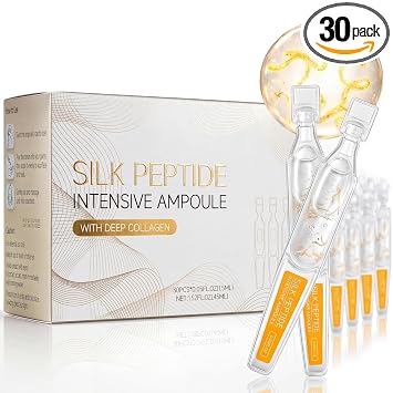 Ampolla de péptido de seda de colágeno profundo para cara, suero coreano antienvejecimiento con colágeno y péptido, tensa, suaviza e hidrata la piel, mejora la elasticidad y reduce las líneas finas