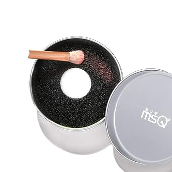 MSQ Esponja limpiadora de pinceles, esponja de eliminación de color, cepillo de maquillaje seco, esponja de limpieza rápida que elimina el color de la sombra de tu cepillo sin agua ni soluciones