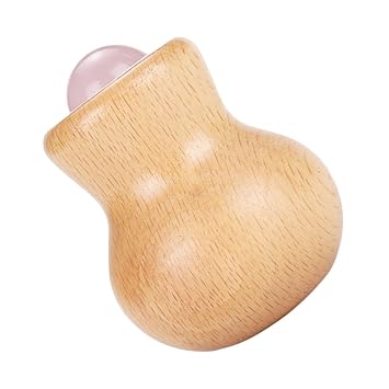 Jade Face Roller Massager with Wooden Handle for Cooling Massage