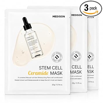Ceramide Face Mask 3 Pack, Korean Hydrating Sheet Mask for Dry Skin