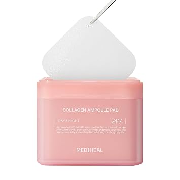 Mediheal Almohadillas Tonificantes [Colágeno] - Almohadilla Tonificante en Ampolla con Colágeno y Ceramida - Reafirma la Piel y Restaura la Elasticidad y Hidratación Profunda - Alisa Arrugas y Líneas