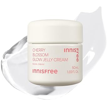 innisfree Cherry Blossom Glow Jelly Cream con niacinamida para una piel suave y brillante, hidratante coreano para el cuidado de la piel