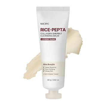 NACIFIC Rice Pepta Colágeno Sherbet Bálsamo Limpiador 2.82oz. 2.82 oz Removedor de Maquillaje Coreano Cuidado de la Piel Limpiador Facial Profundo Purificador de Poros No Grasa
