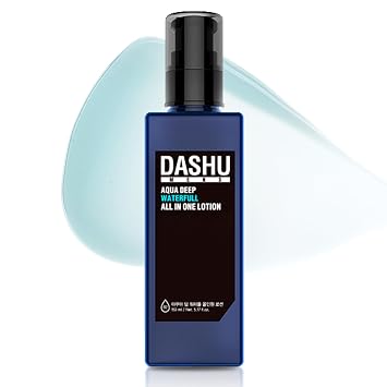 DASHU Aqua Deep Waterfull loción facial todo en uno para hombres | Tónico hidratante que desafía la edad, esencia, hidratante y crema loción coreana 5.17 onzas líquidas