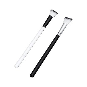 Alomejor Fish Tail Makeup Brushes Ergonomic Long Handle Design for Blush and Highlighter Application Ideal for Travel 2 Pieces