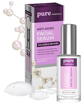 Suero facial de colágeno y péptidos, reduce las arrugas y las líneas finas, hidratante, reafirmante y levanta la piel, suero facial coreano sin crueldad animal para todo tipo de piel, 1.69 onzas líquidas