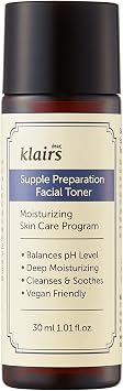 DearKlairs Supple Preparation - Tónico facial, equilibrio de pH, hidratante, cuidado de la piel coreano, antiadherente, para cara de piel sensible, K-Beauty, 1.01 onzas líquidas