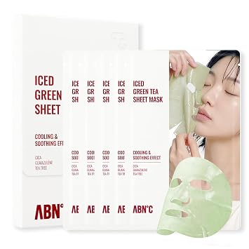 ABNC C³ Care - Mascarilla de té verde helado, refrescante coreano, 5 hojas