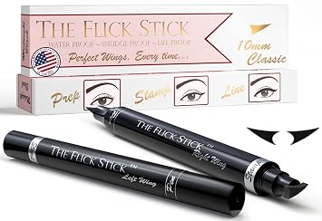 Delineador de ojos – de Vogue Effects, delineador líquido de ojos negro, impermeable, a prueba de manchas, con efecto curvo de larga duración, curva estilo Vamp, no requiere inmersión. 2 plumas