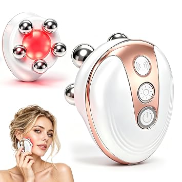 Dispositivo de masaje facial y corporal con bolas de masaje 5D, vibración y luz de belleza