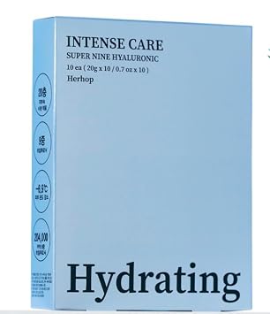 Intense Care Super Nine - Mascarilla hialurónica con 9 capas de ácido hialurónico, refrescante y refrescante para el cuidado de la piel, cuidado de la piel coreano (10 unidades)