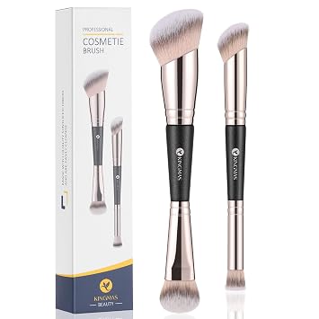 KINGMAS Brochas correctoras de base, juego de 2 brochas de maquillaje