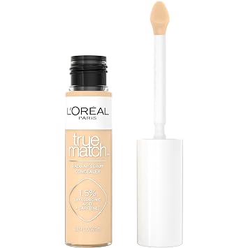 L'Oreal Paris True Match - Corrector de suero radiante, corrector iluminador debajo de los ojos con 1.5% de ácido hialurónico y cafeína, C3, 0.33 onzas