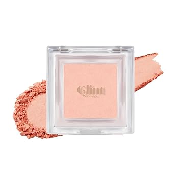 Resaltador Glint (cuarzo melocotón, 0.08 onzas), maquillaje coreano para el cuidado de la piel luminoso al horno. Perlas hidratantes y microbrillantes para mejillas y ojos